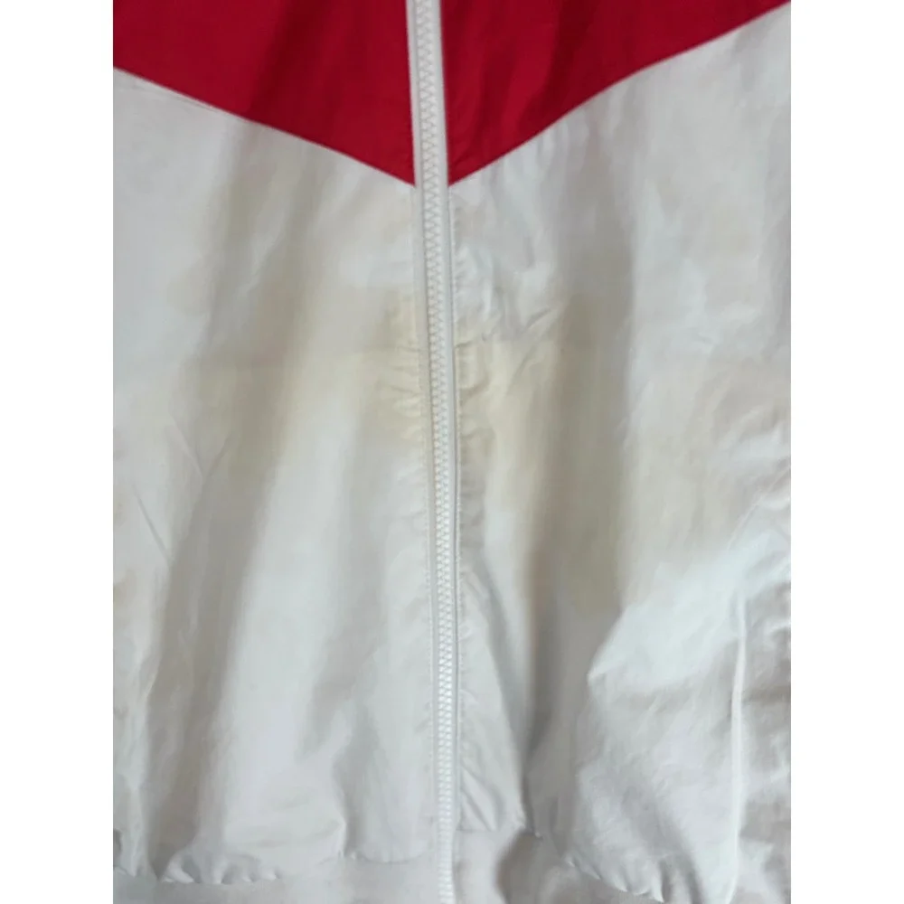 Nike Kids Windrunner Jacket Red White Blue Colorblock Hooded Windbreaker Medium